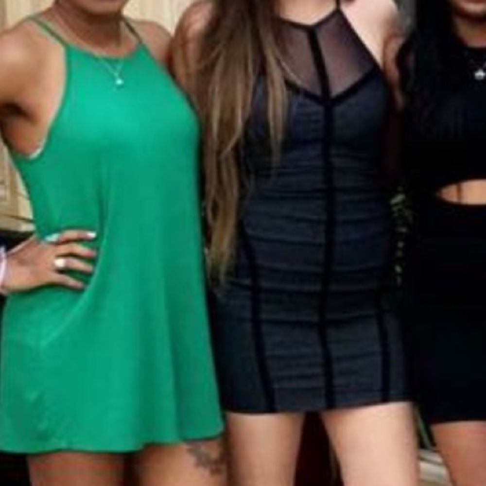 Green mini dress